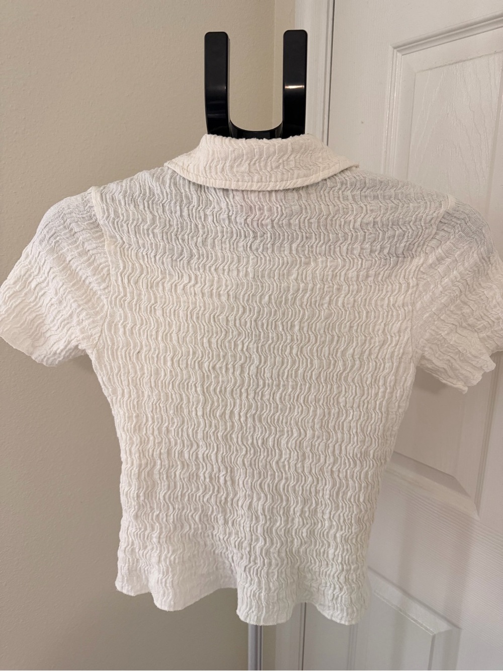 Women's Textured Button-Down - White - Picture 3 of 4